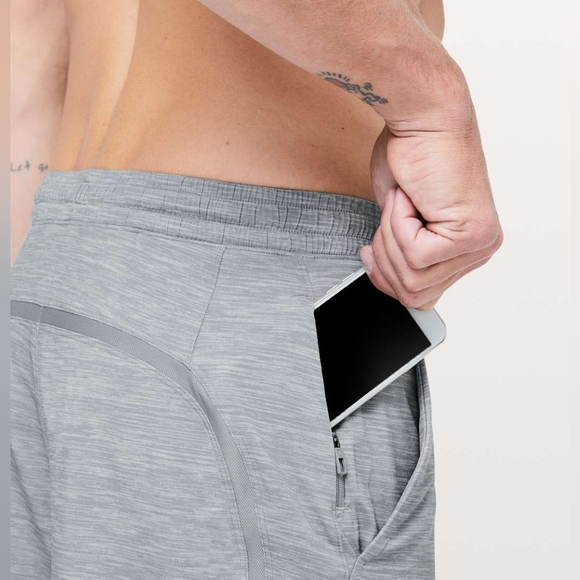 Lululemon Colab EVERY MAN JACK Pace Breaker Short Linerless 8", S, Grey, VGUC - Picture 8 of 16